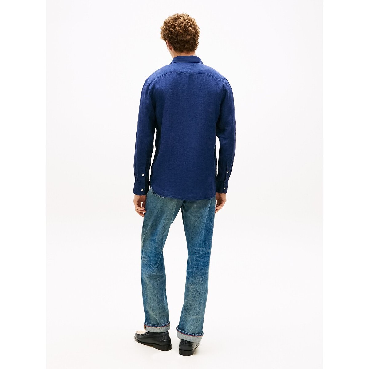 Camicia in lino blu marino, TOMMY HILFIGER