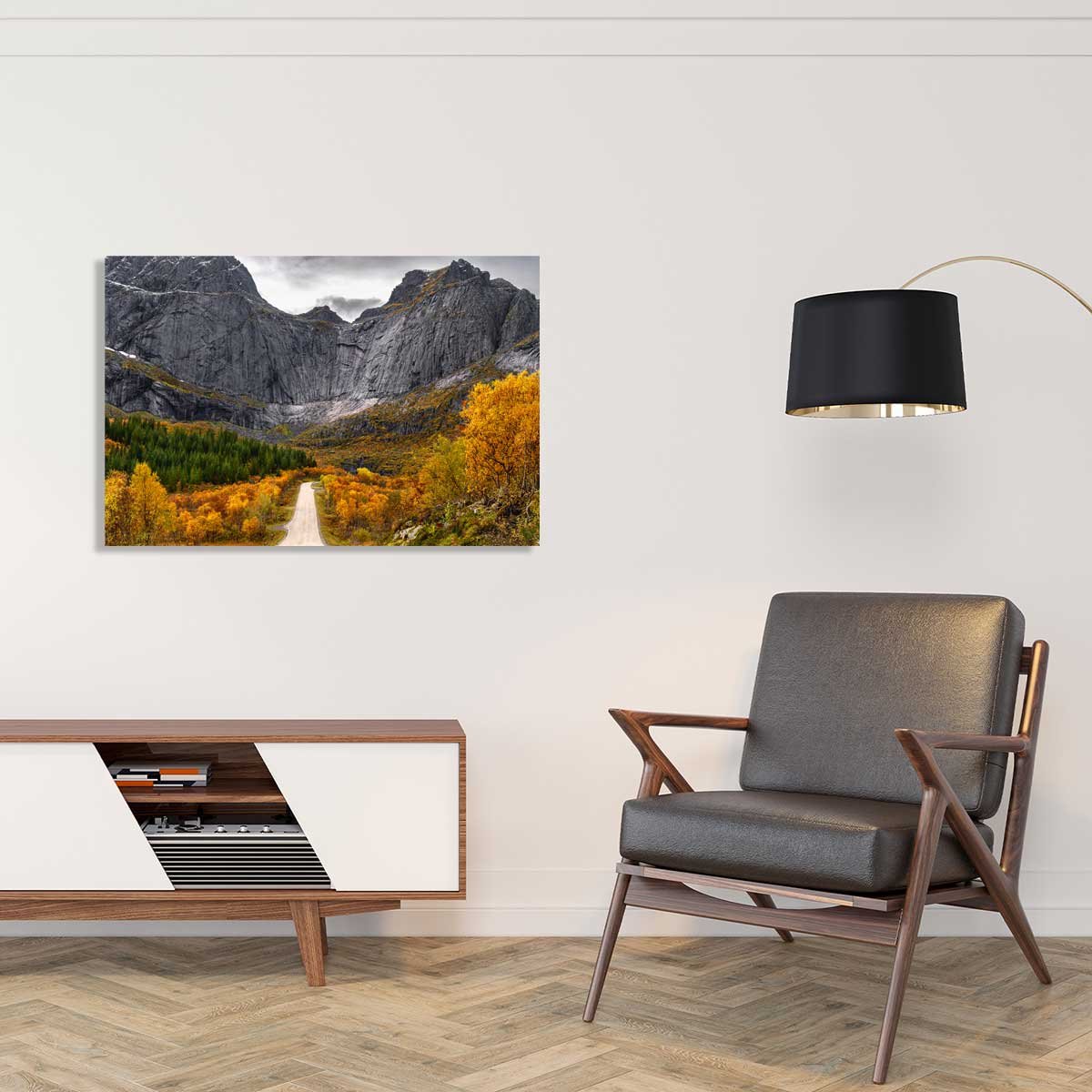 Tableau Lofoten, Face au mur tableau alu dibond, HEXOA