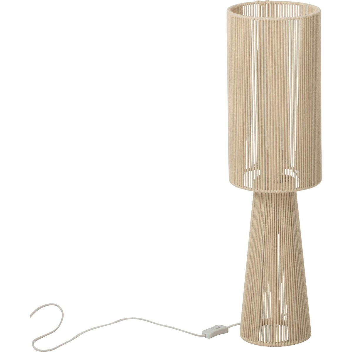 Lampe de table en corde et tissu grège, RECOLLECTION
