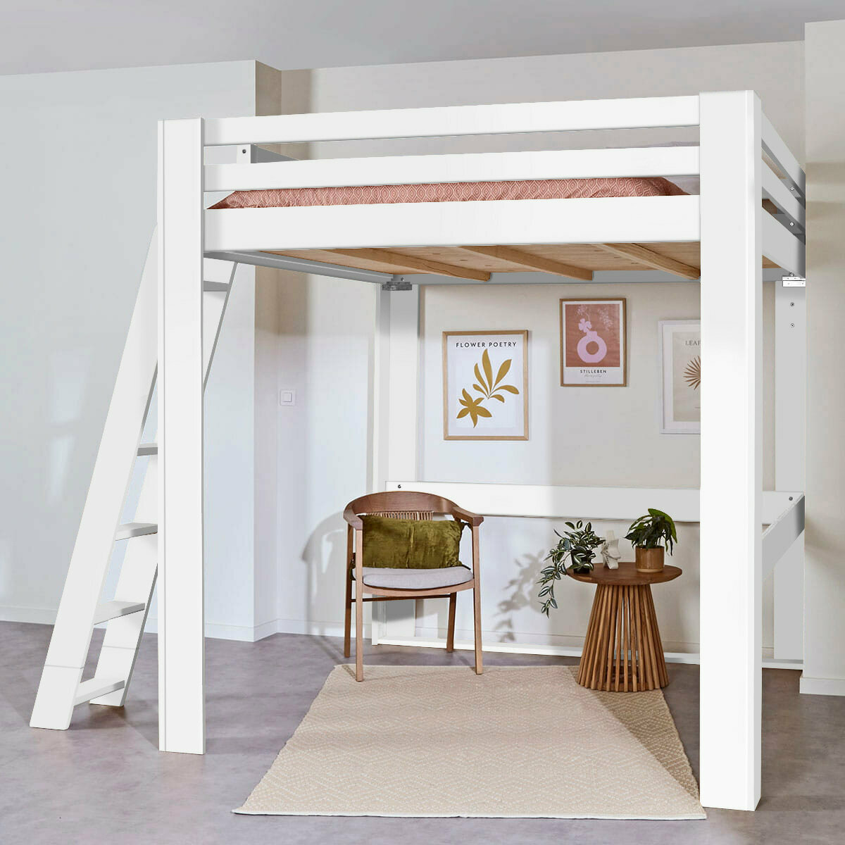 Lit mezzanine SURI blanc, AKITEN RETAIL