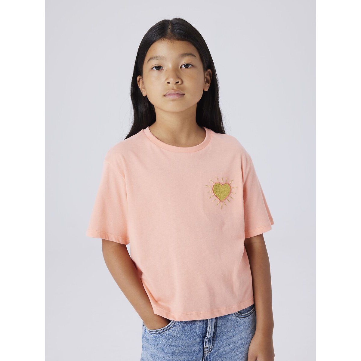 T-shirt manches courtes orange clair, NAME IT