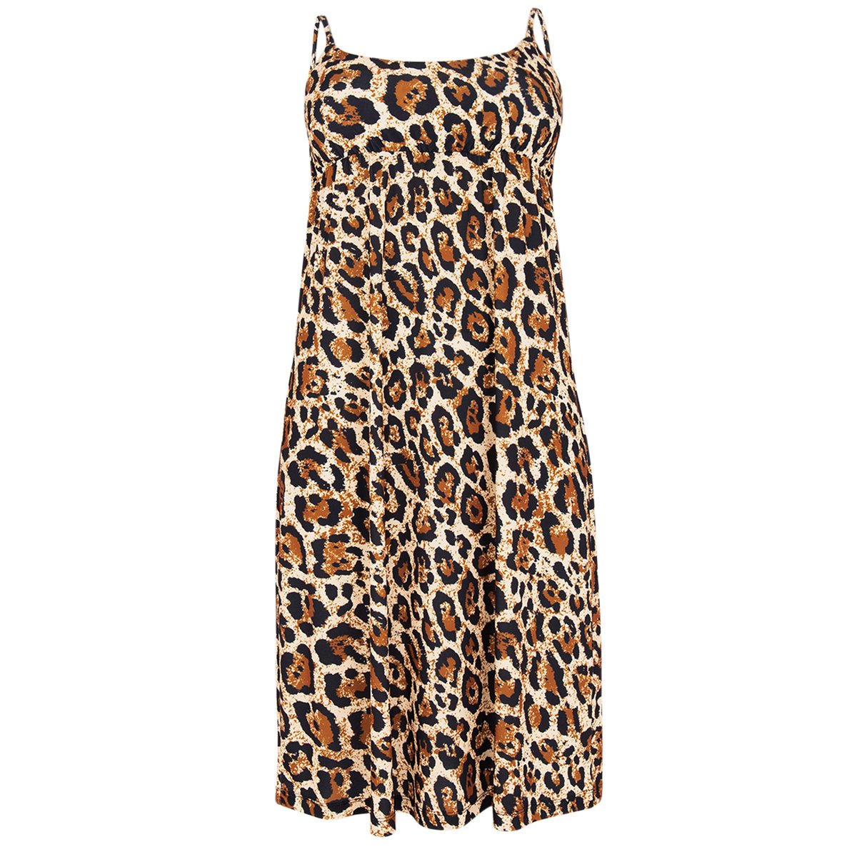 Robe avec imprimé léopard brun clair, YOEK
