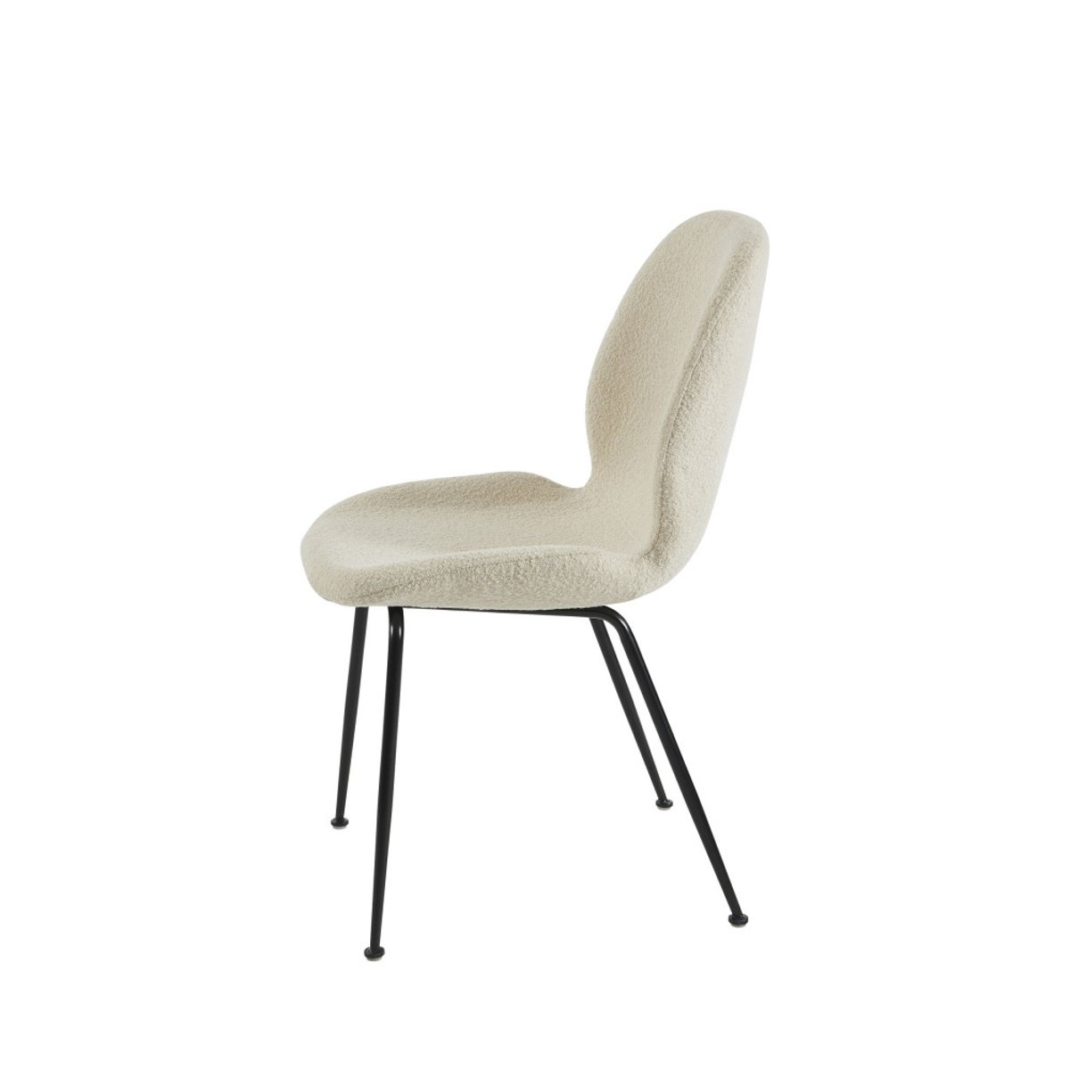 Lot de 2 chaises en tissu bouclette et métal- RAY écru, DRAWER