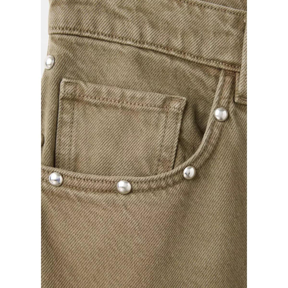 Jeans ballon à rivets kaki, MANGO