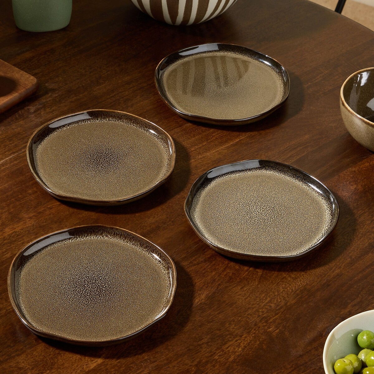MADE.COM Set of 4 Vinnie Side Plates in Brown brown , MADE