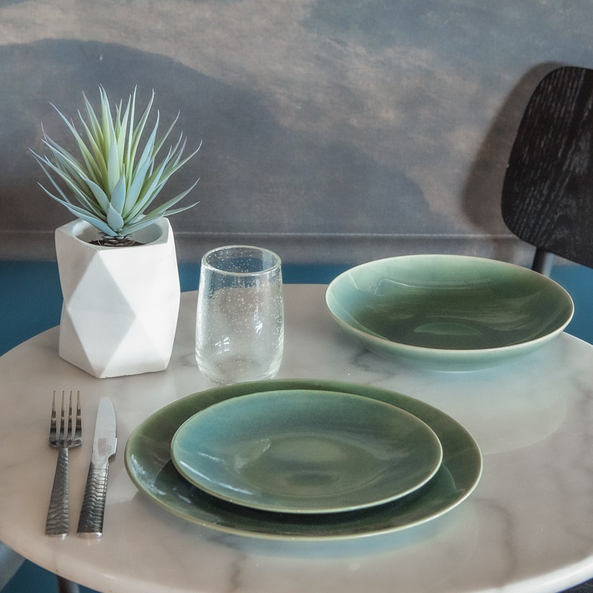 Assiette plate Lagon 27 cm (lot de 6) - LAGON bleu, TREND'UP