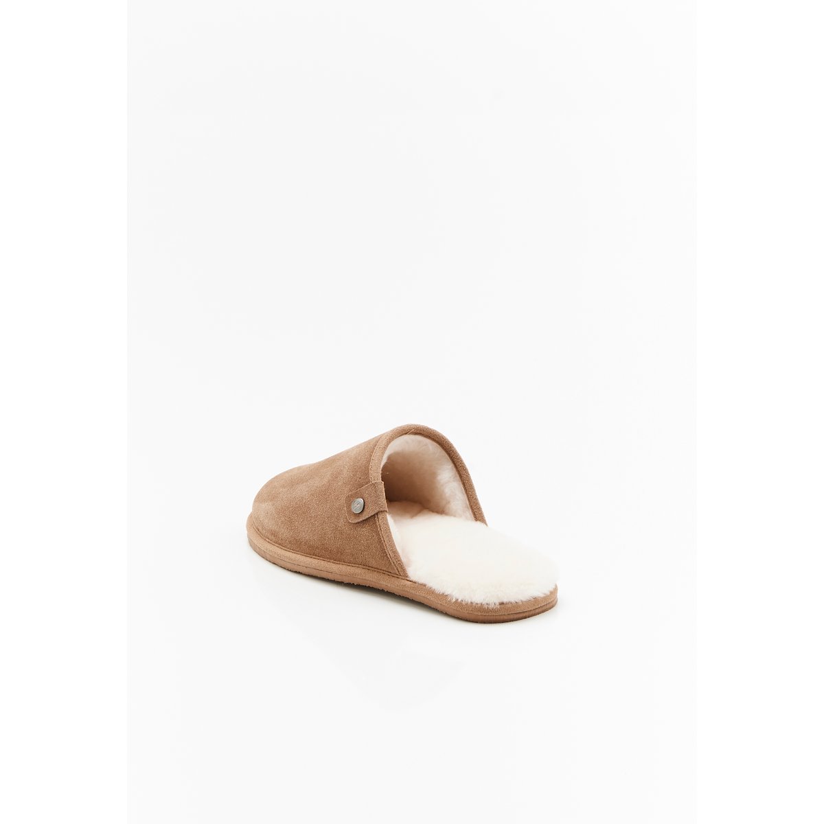 Chaussons Thermolactyl dessus croûte de cuir marron beige, DAMART