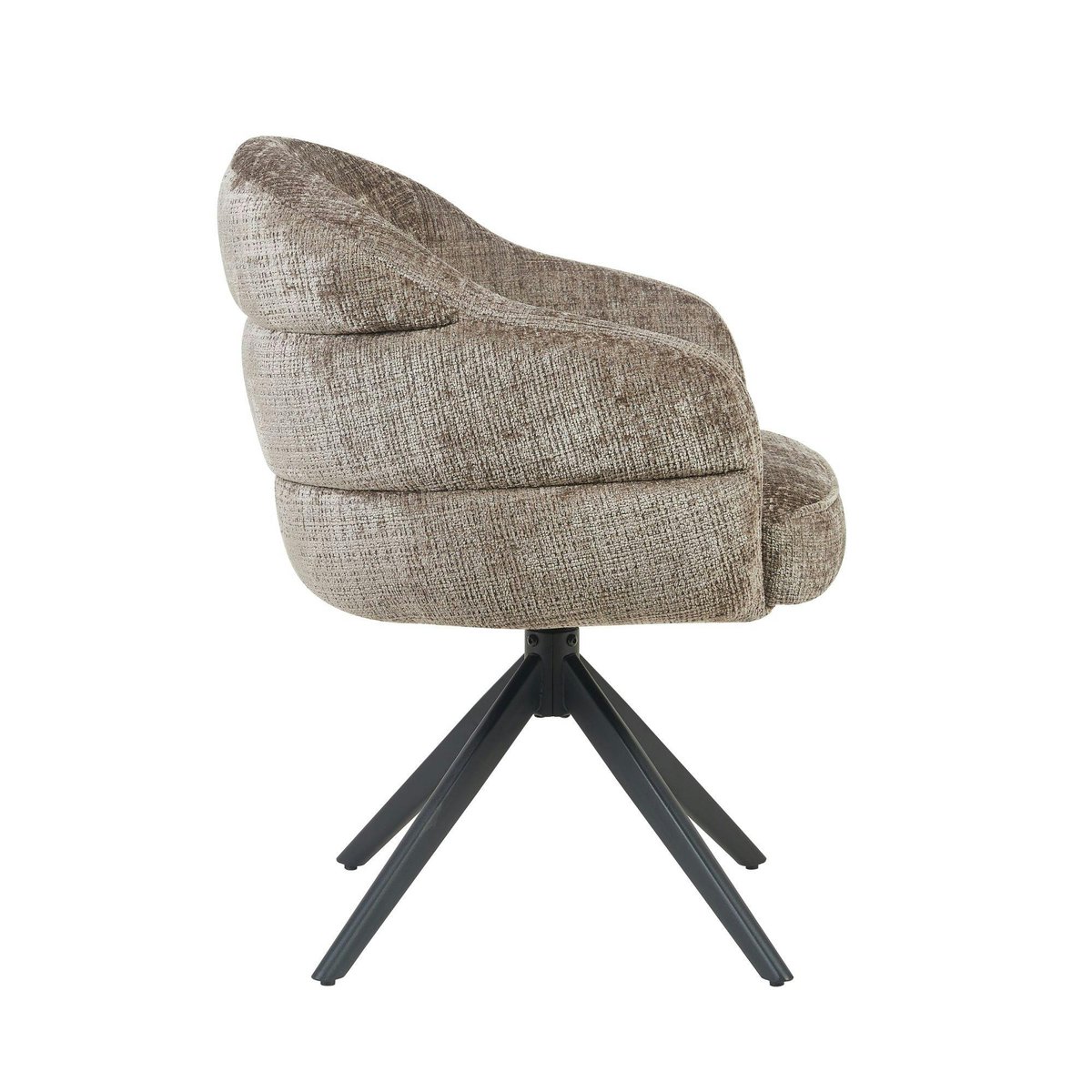 Chaise arrondie pivotante en tissu chenille (lot de 2) CORTINA greige, PIER IMPORT