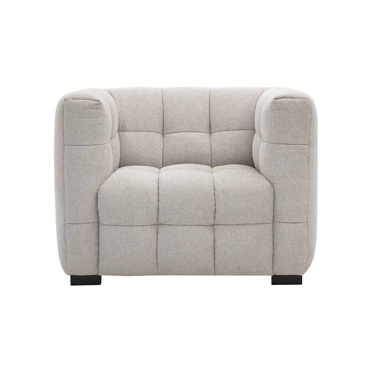 Fauteuil design en tissu effet velours texturé beige CORTO beige, MILIBOO