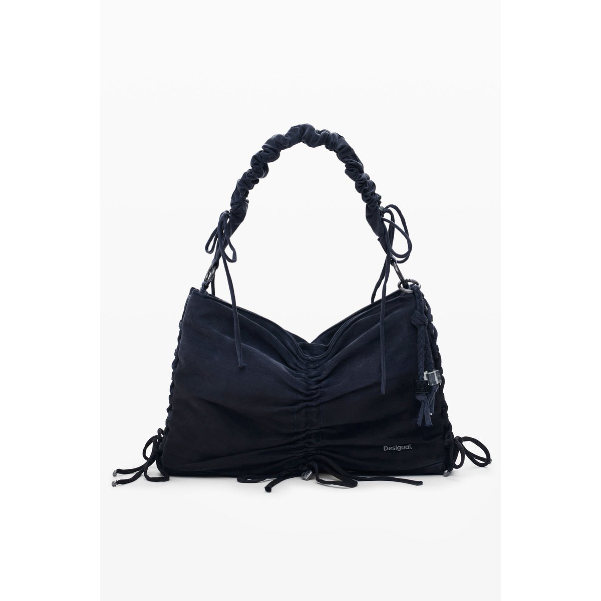 Petit sac avec nœud brillant noir, DESIGUAL