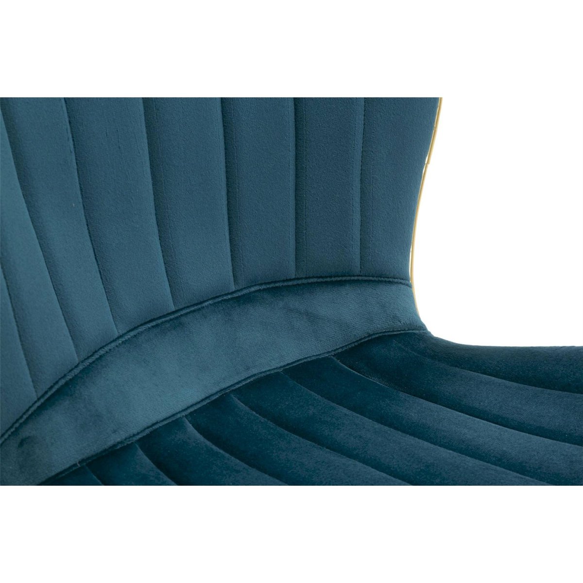Lot de 2 chaises velours capitonnées GLAM bleu pétrole et doré, RECOLLECTION
