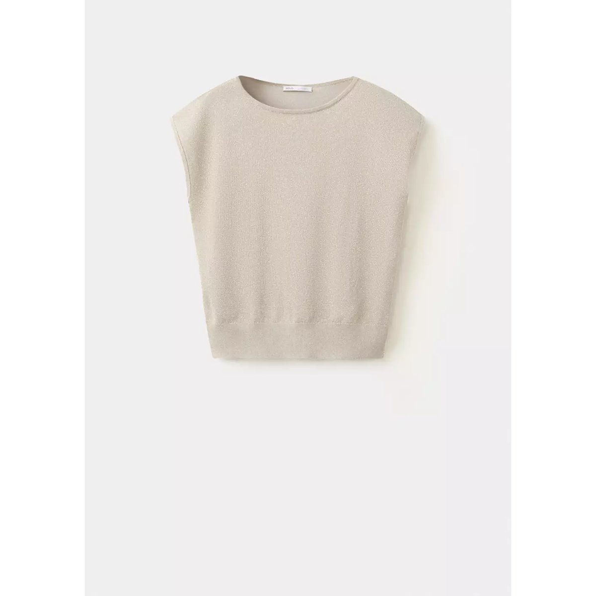 Haut en maille col bateau argent, MANGO
