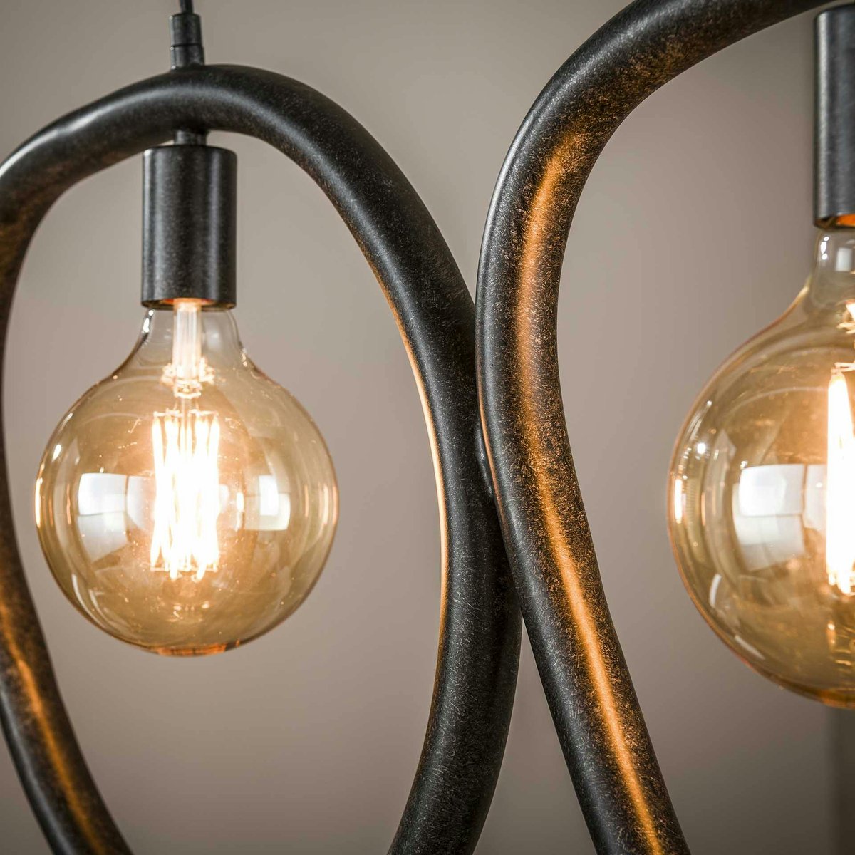 Suspension de cuisine noire – 4 galets en métal TRIBECA noir, PIER IMPORT