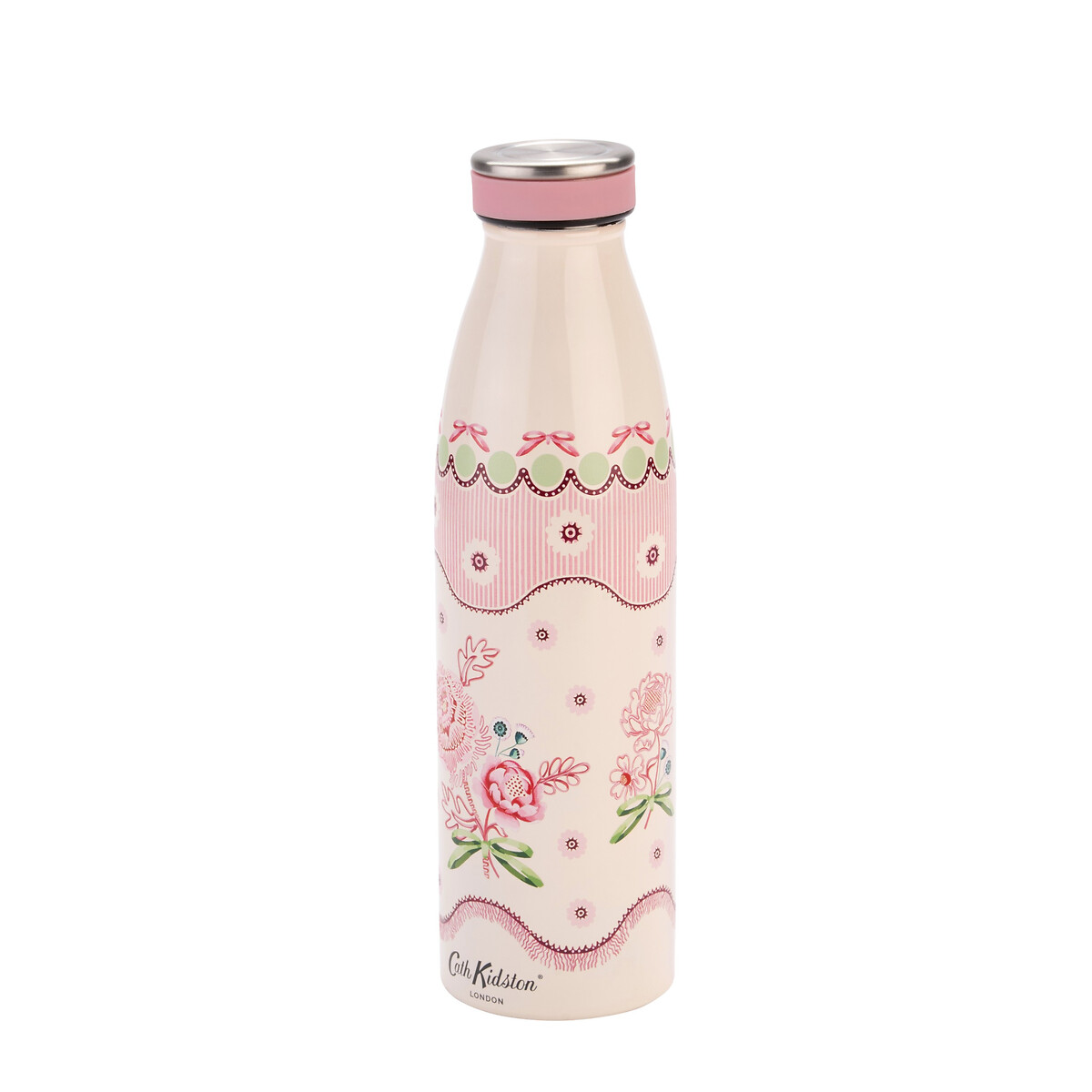 460ml Spitalfields Silk Stainless Steel Bottle pink, CATH KIDSTON