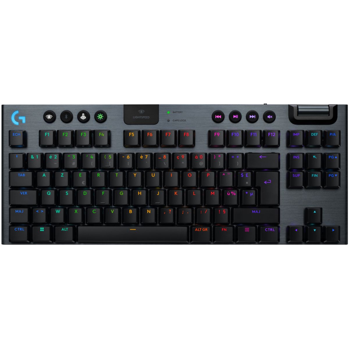 Clavier gamer sans fil G915 X Lightspeed TKL Linear Noir couleur unique, LOGITECH