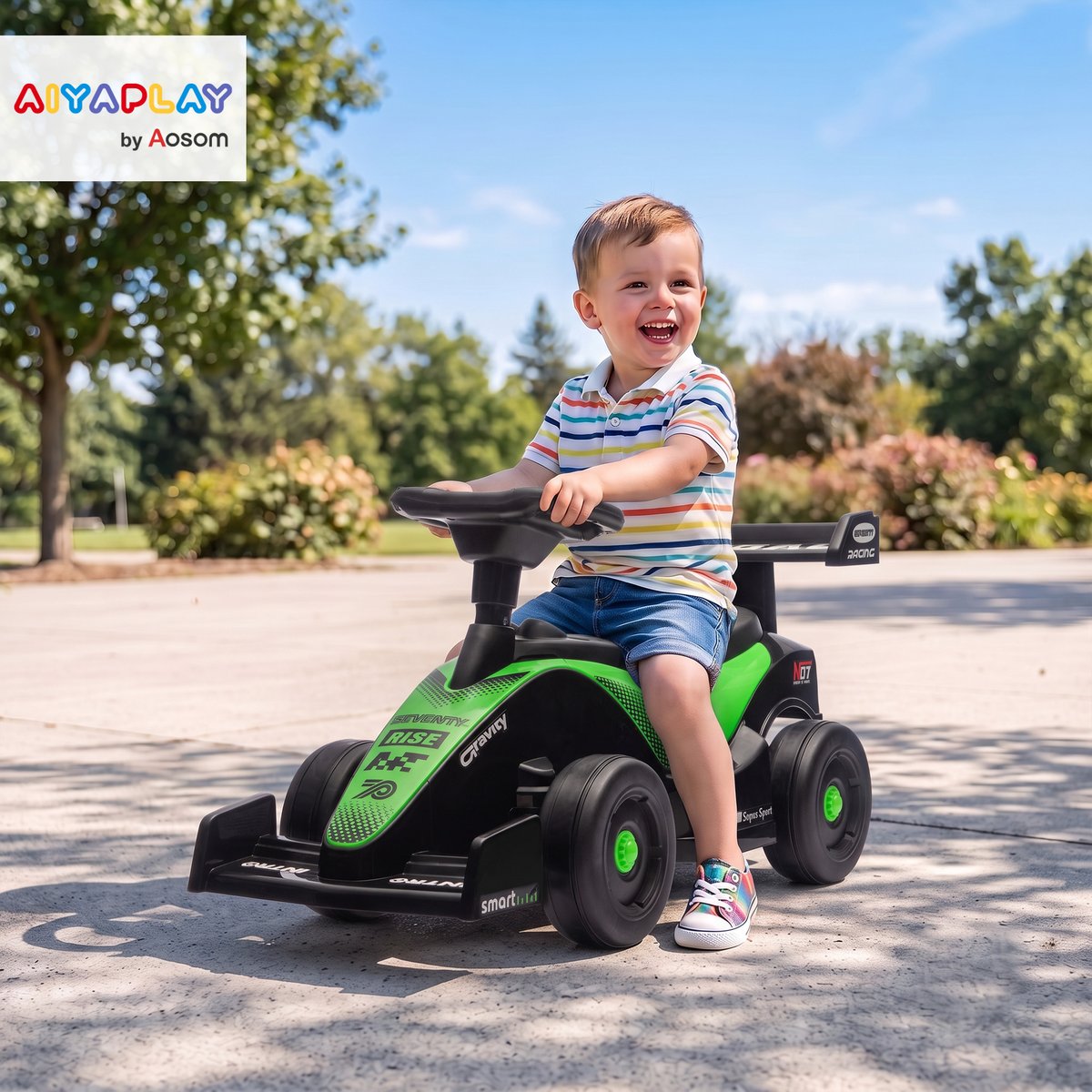 Voiture à glisse pour enfants PP Vert vert et noir, AIYAPLAY