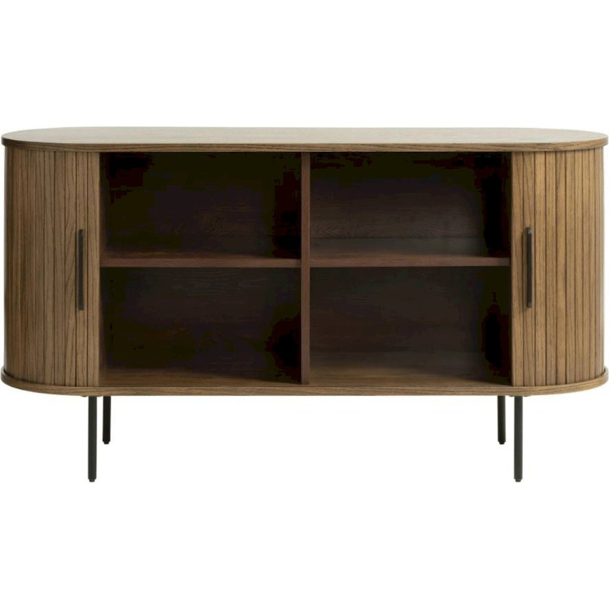 Buffet cannelé en bois collection GATIVEL noir mat, RECOLLECTION