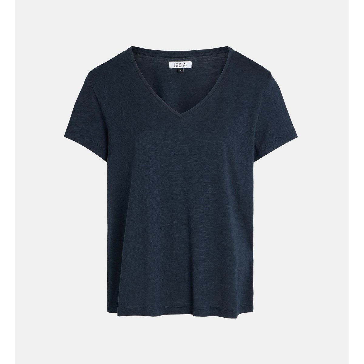 T-shirt noris v droit en coton mélangé bleu marine, GALERIES LAFAYETTE