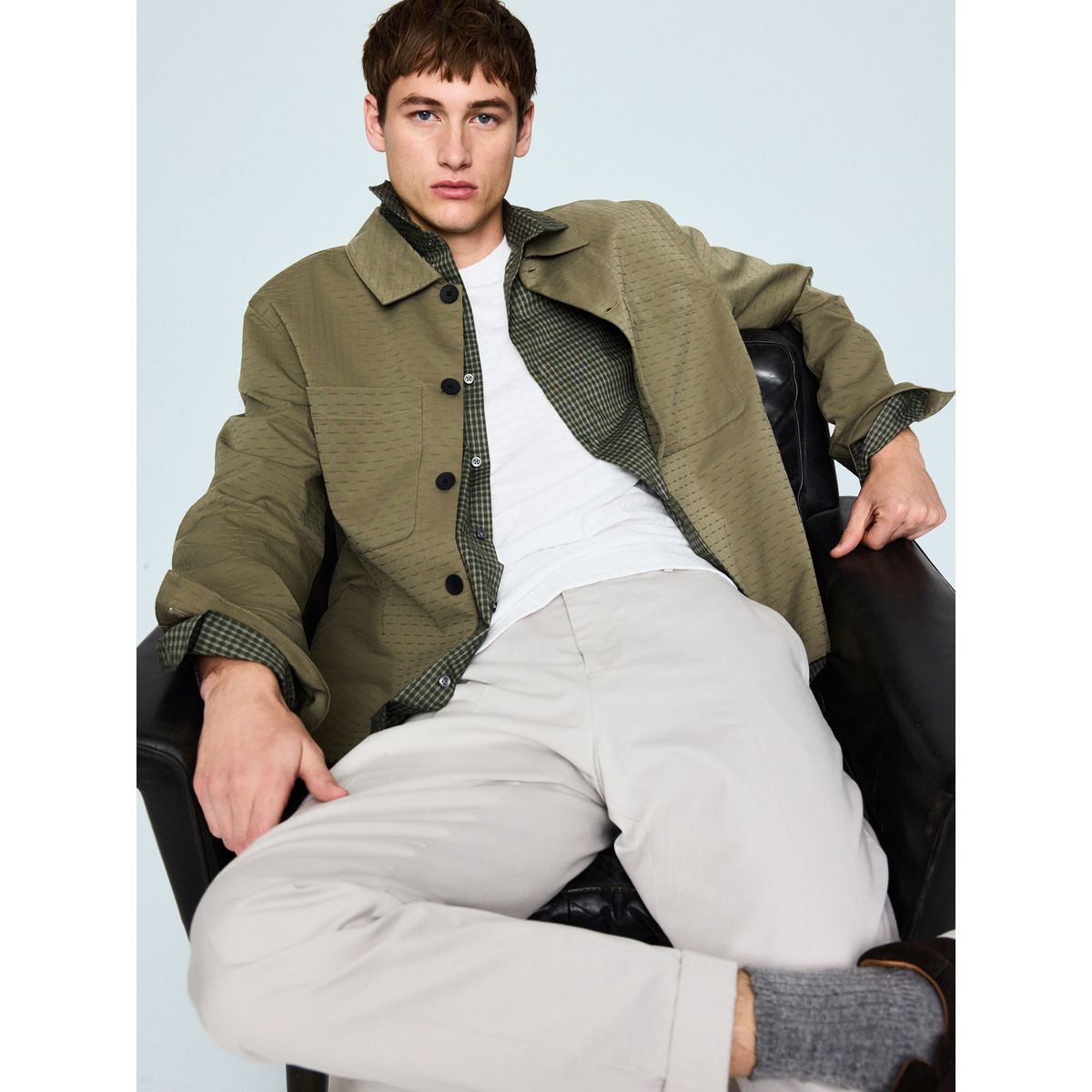 Veste technique texturée vert sauge, NEXT