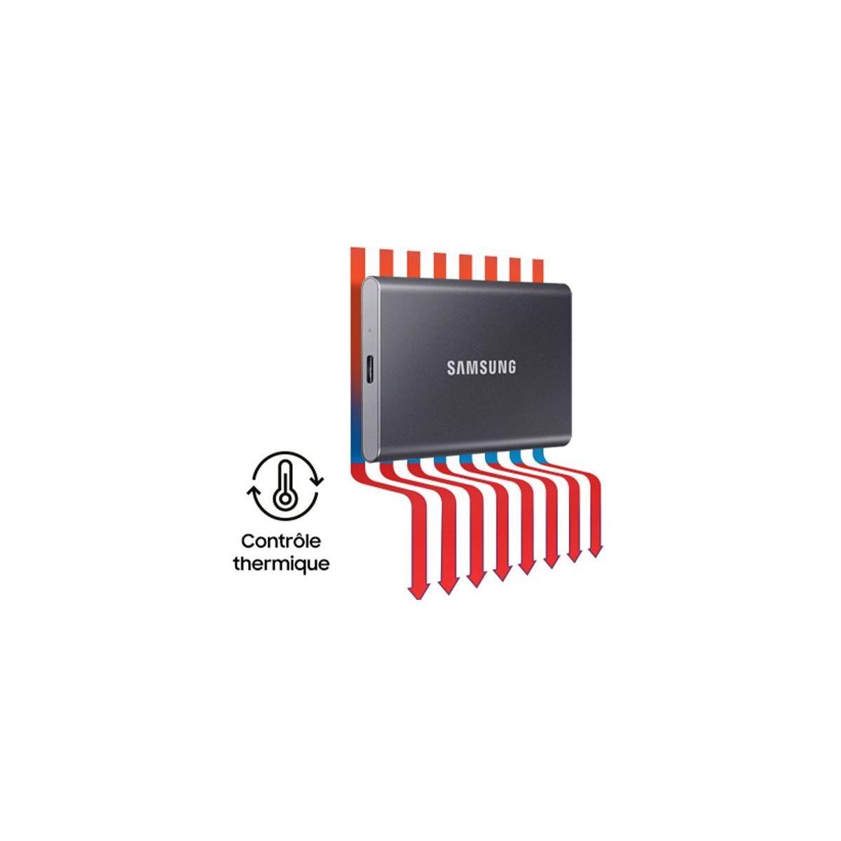 Disque SSD externe Portable 1To T7 1To bleu indigo bleu, SAMSUNG
