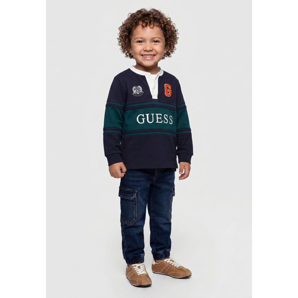 Pantalon Cargo Denim Regular bleu foncé, GUESS KIDS