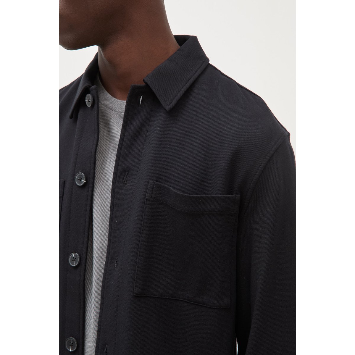 Surchemise manches longues col américain noir, BONOBO