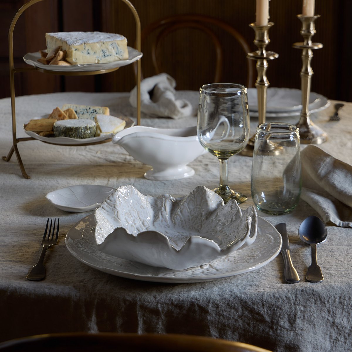 Centre de Table Feuille Silvina fennel white, COSTA NOVA