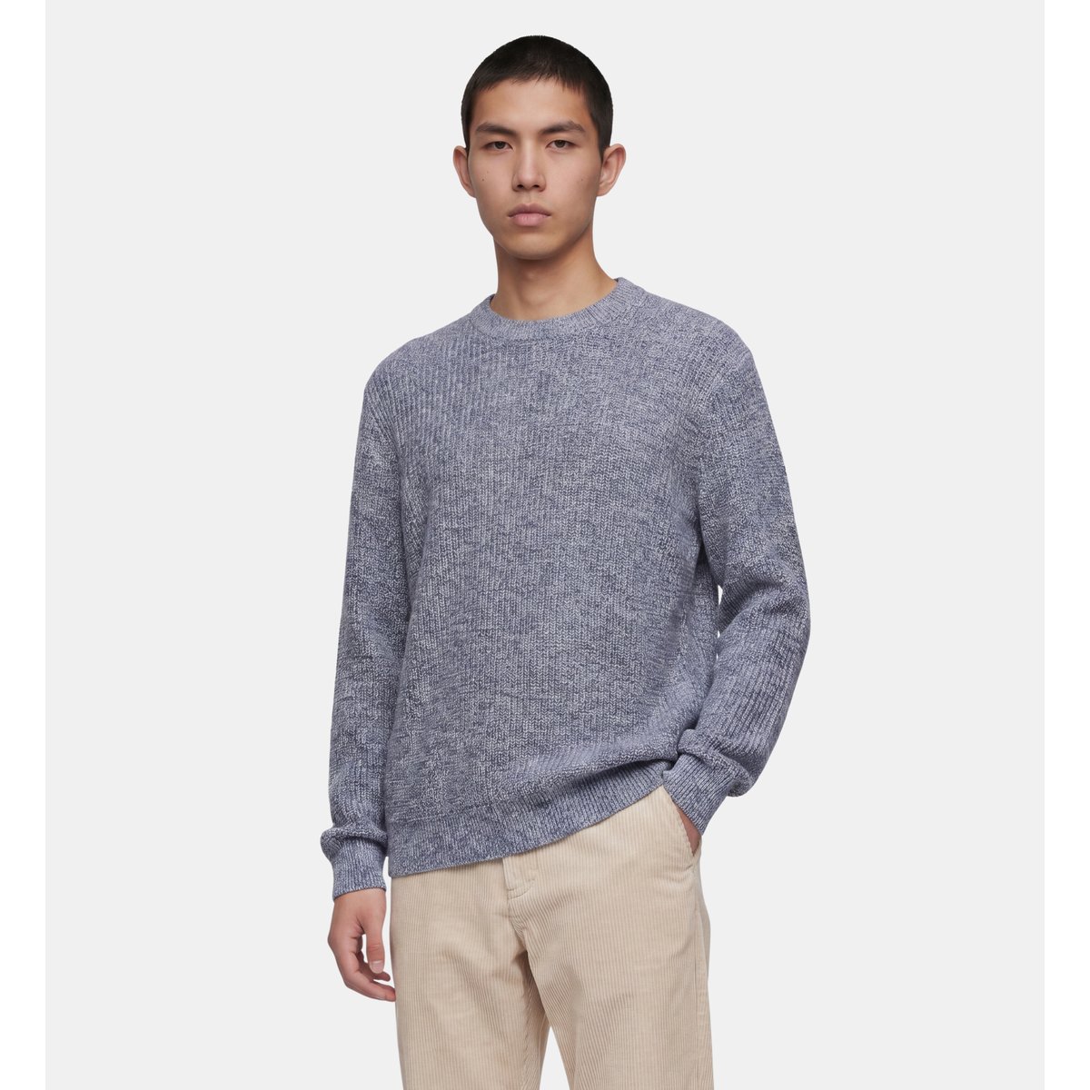 Pull droit touline maille moulinée coton bleu, GALERIES LAFAYETTE