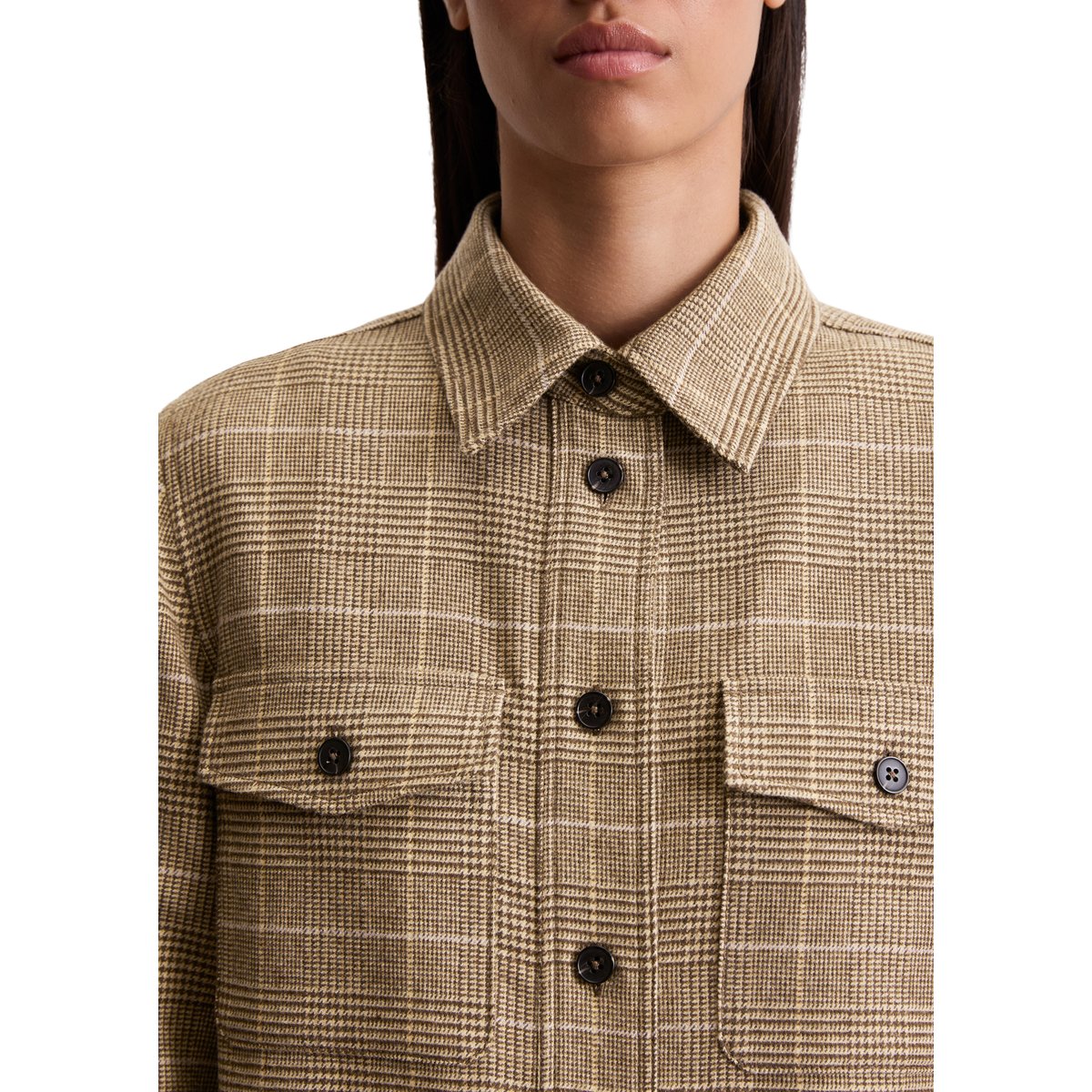 Survêtement cropped régulier avec carreaux glencheck marron, MARC O'POLO
