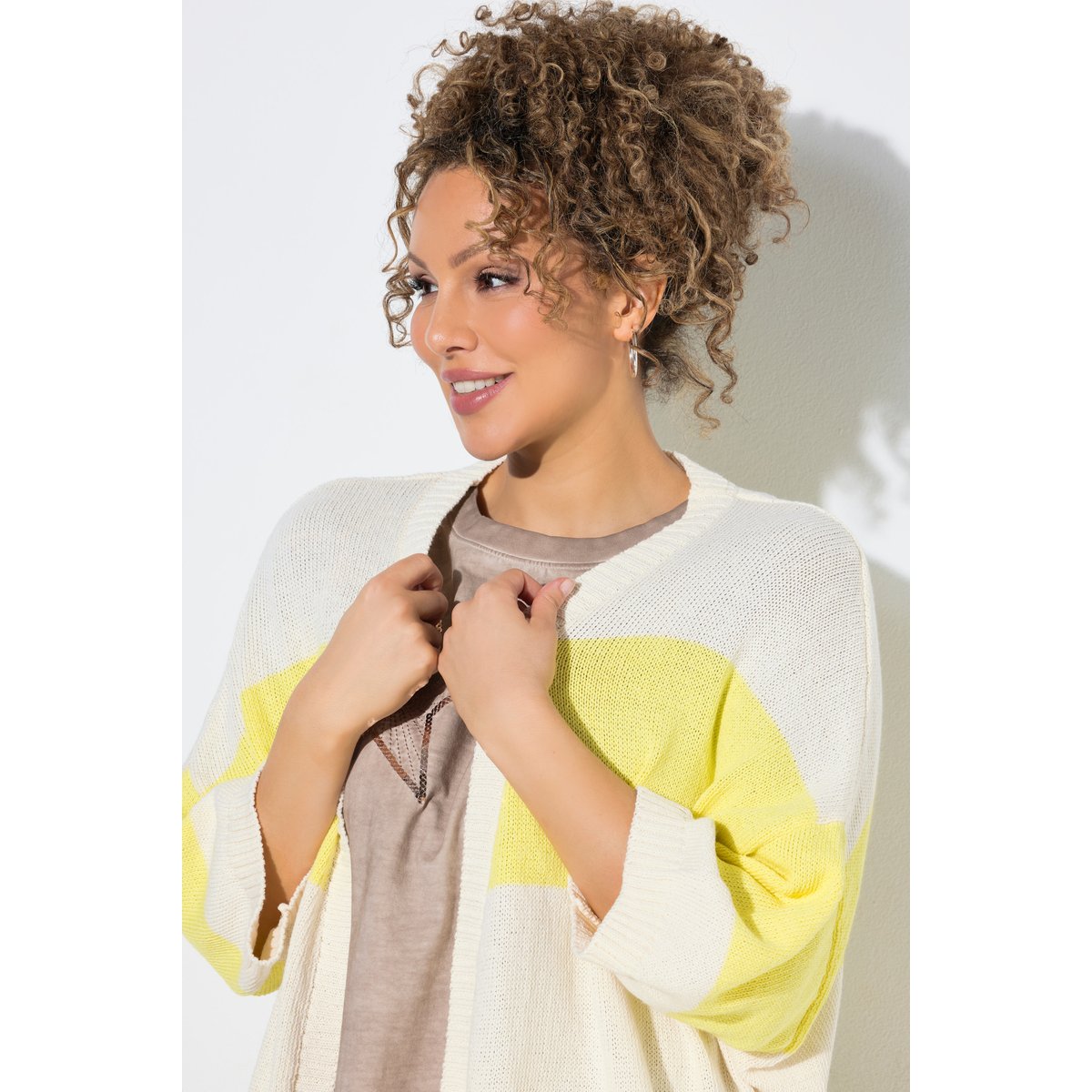 Cardigan à rayures vanille, ULLA POPKEN