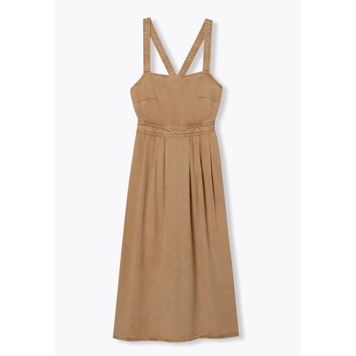 Robe à bretelles en lyocell marron, PROMOD