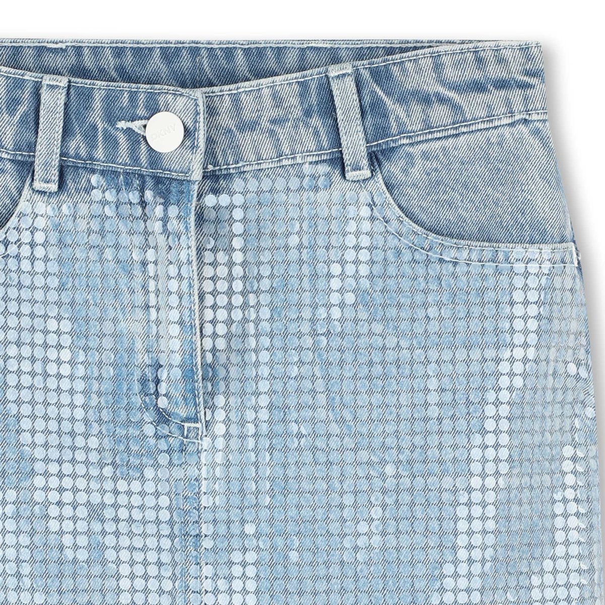 Jupe courte en jean bleach, DKNY
