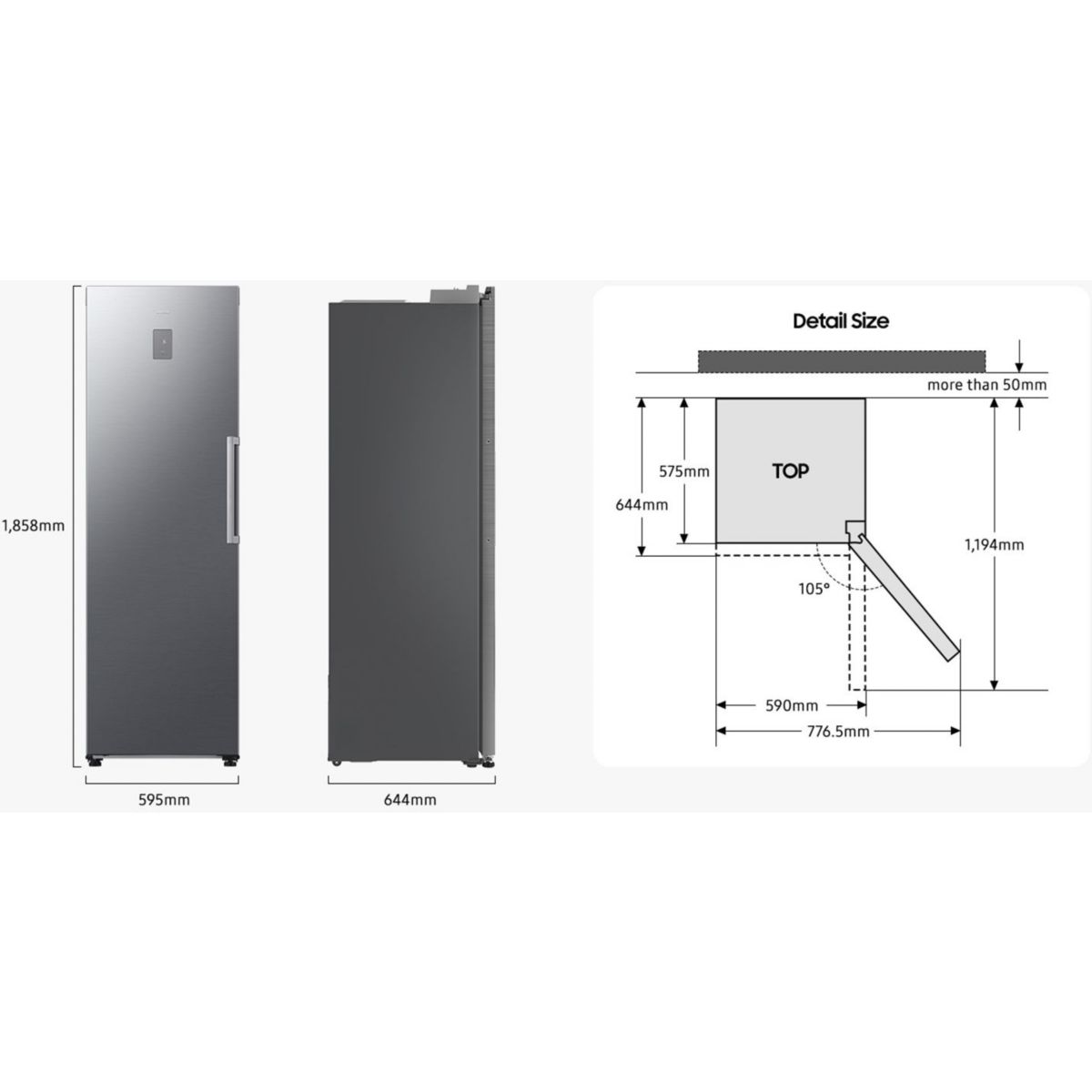 Réfrigérateur 1 porte D-RR70H39FDV blanc, SAMSUNG