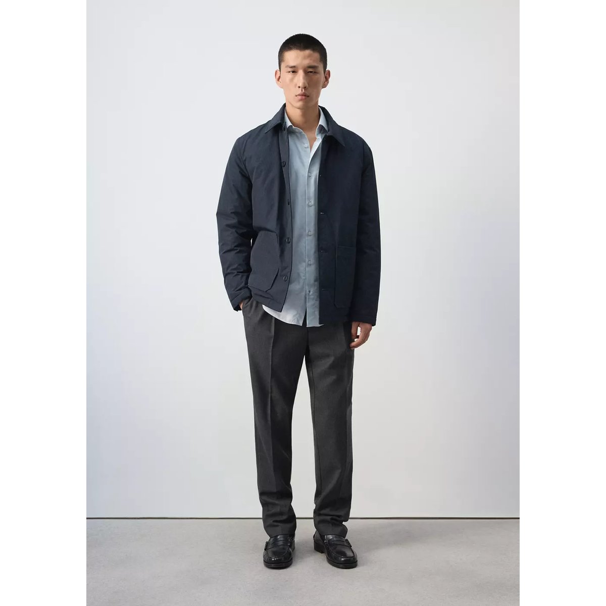 Veste matelassée hydrofuge bleu nuit, MANGO MAN