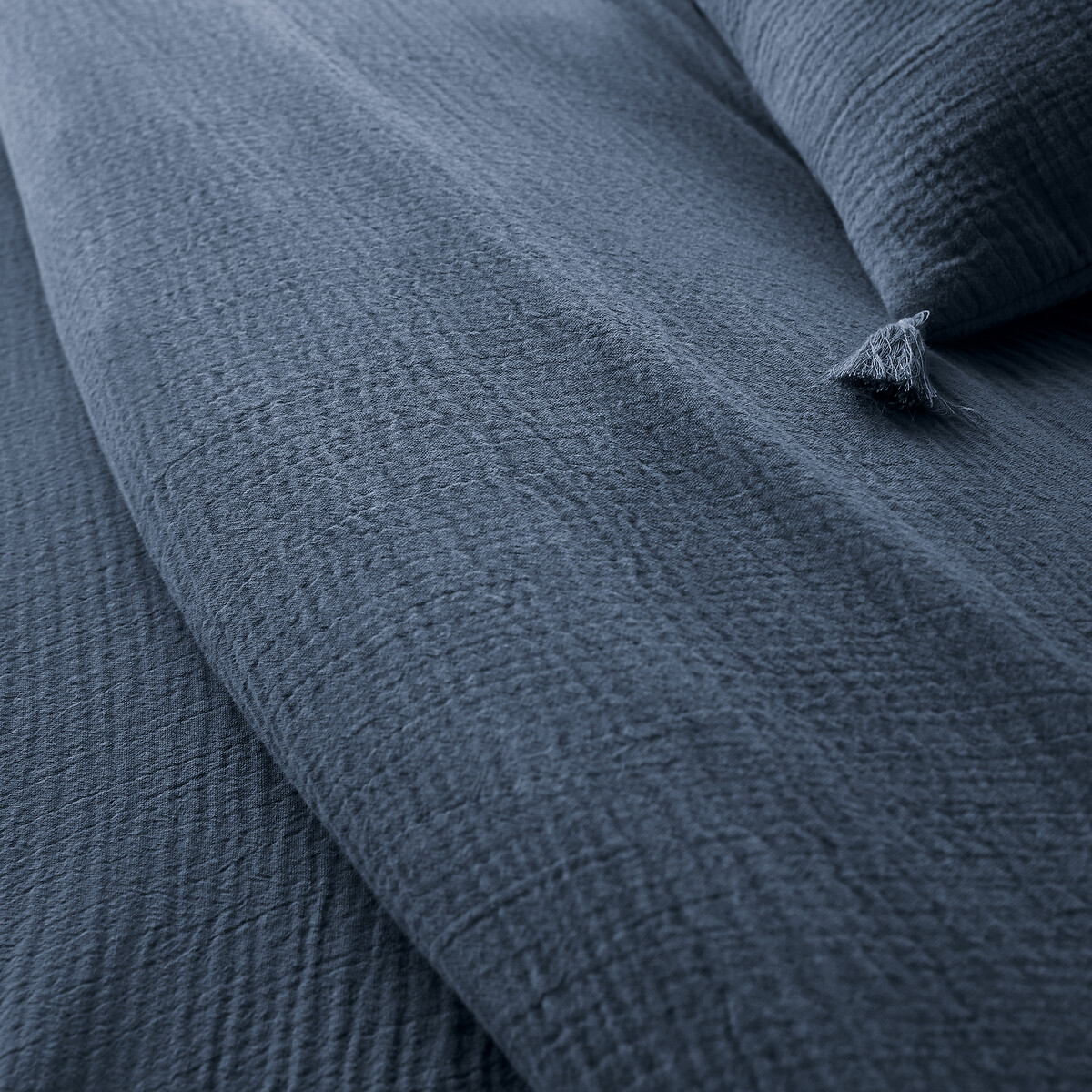 Dessus de lit gaze de coton, Kumla bleu prusse, LA REDOUTE INTERIEURS