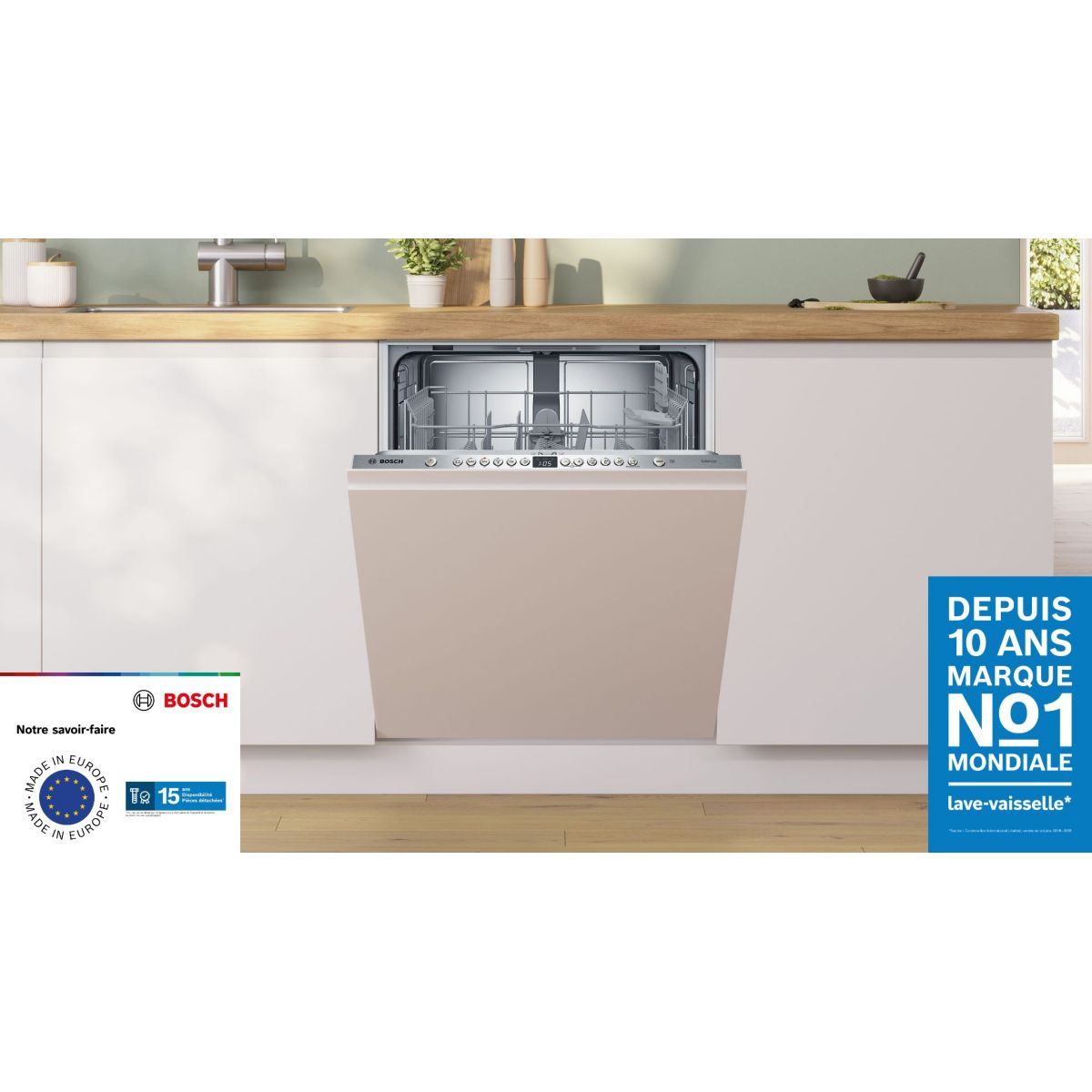 Lave vaisselle encastrable SMV26AX01F Série 2, VarioSpeed Plus tout intégrable, BOSCH