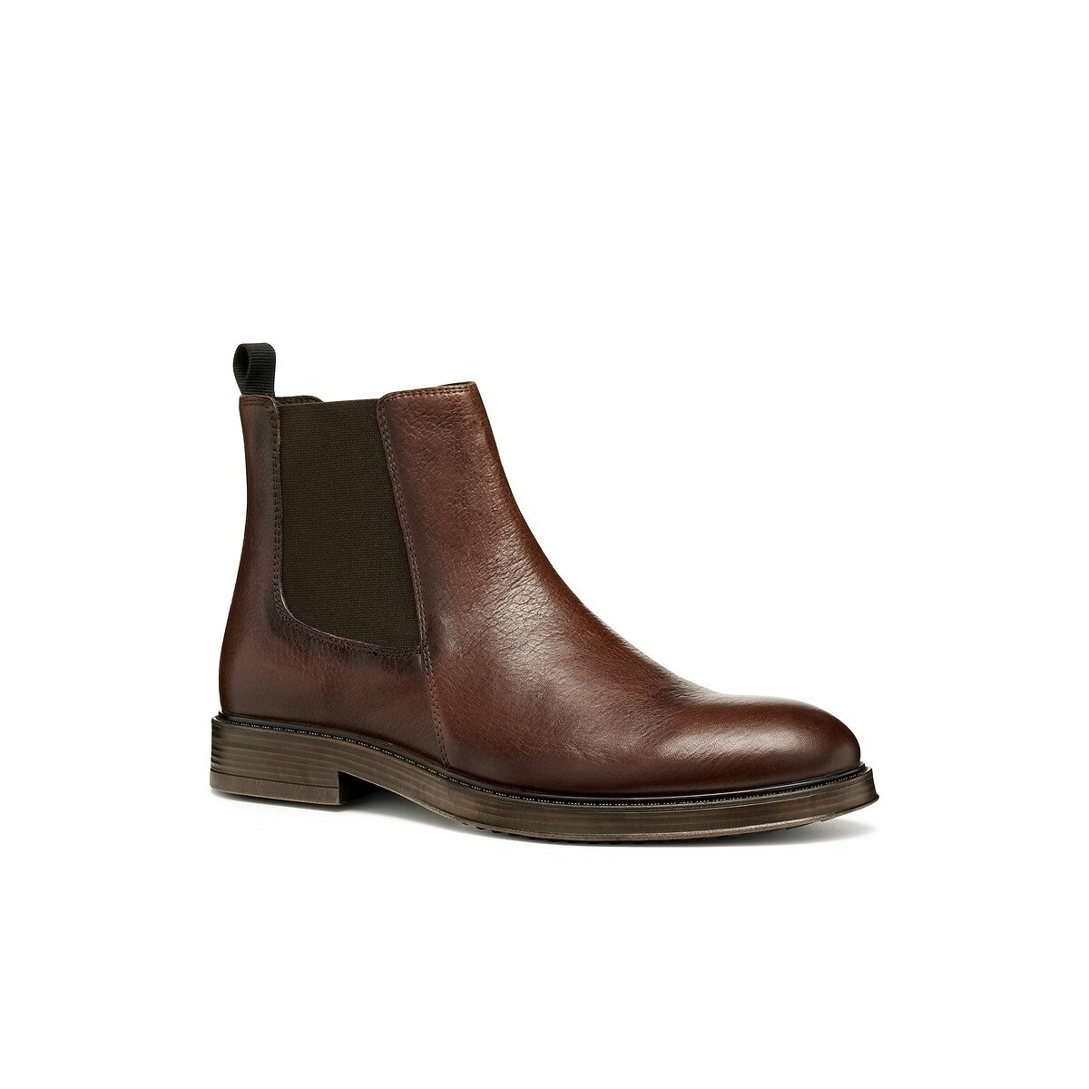 Henreys Breathable Chelsea Boots in Leather brown, GEOX
