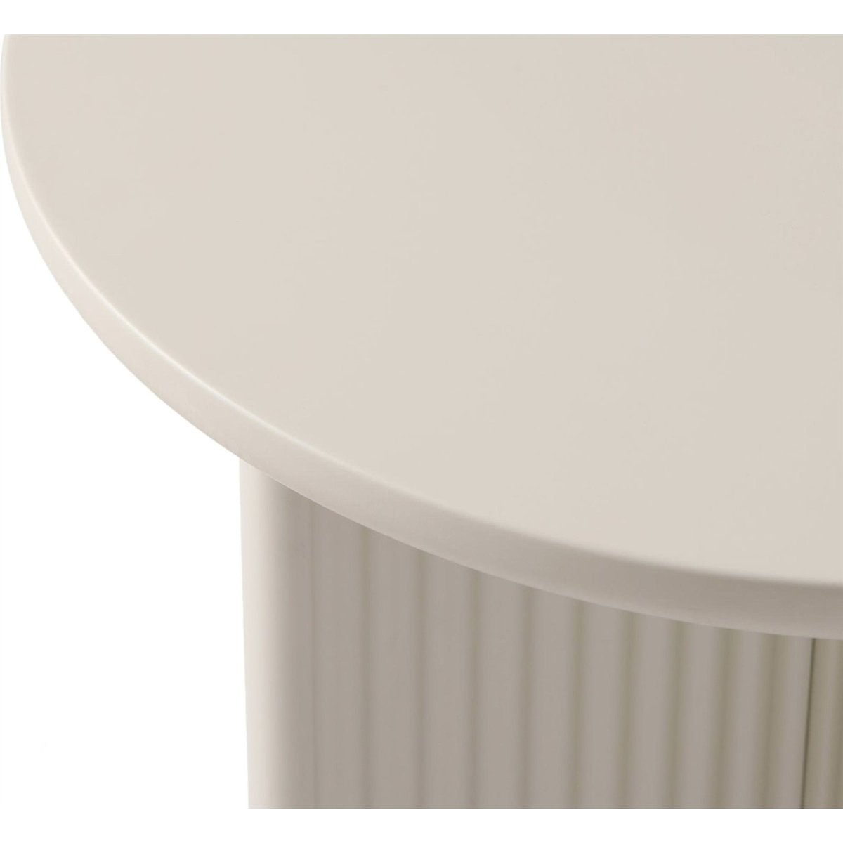 Table d'appoint ronde cannelée ATHENISE gris clair, RECOLLECTION