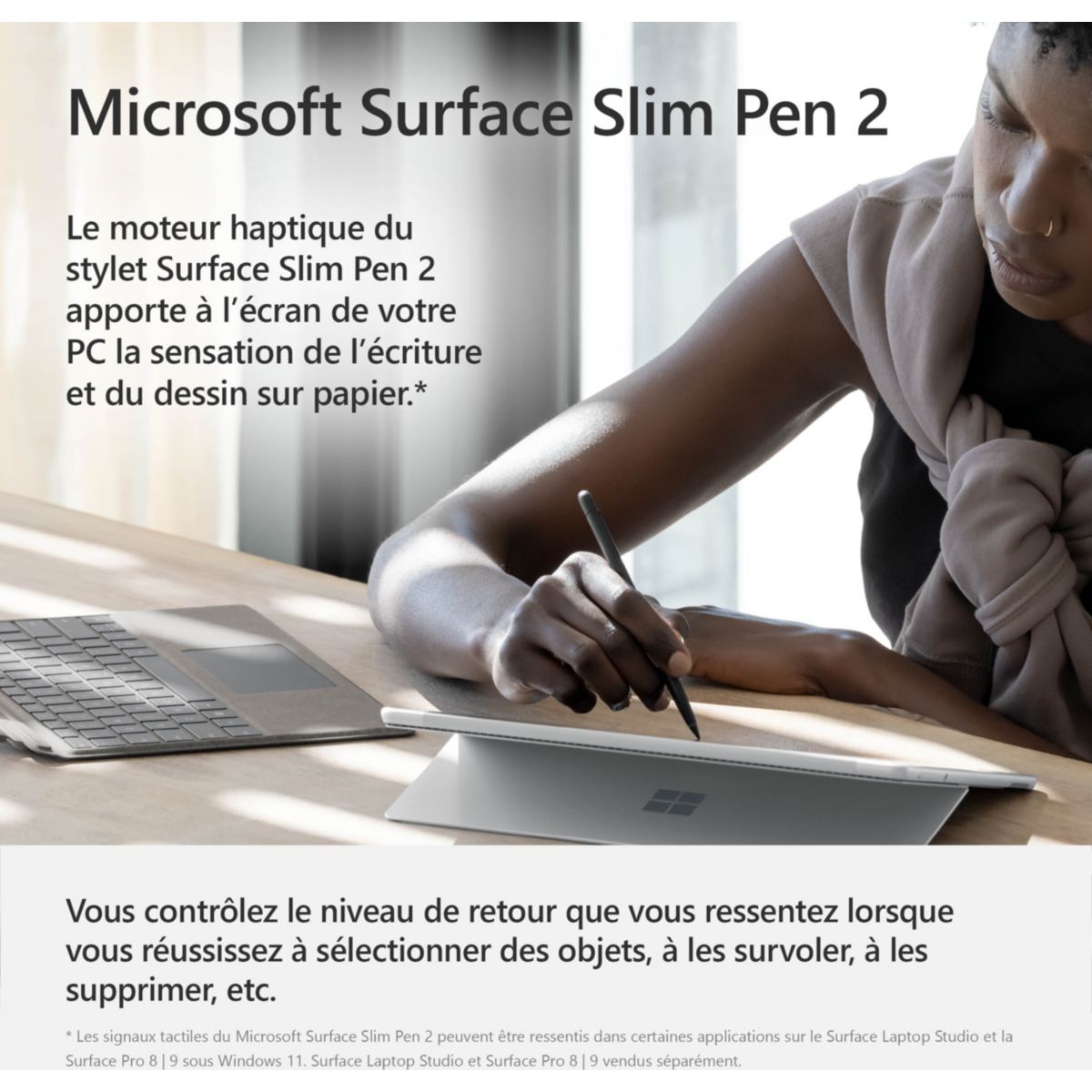 Stylet Surface Slim Pen 2 noir couleur unique, MICROSOFT