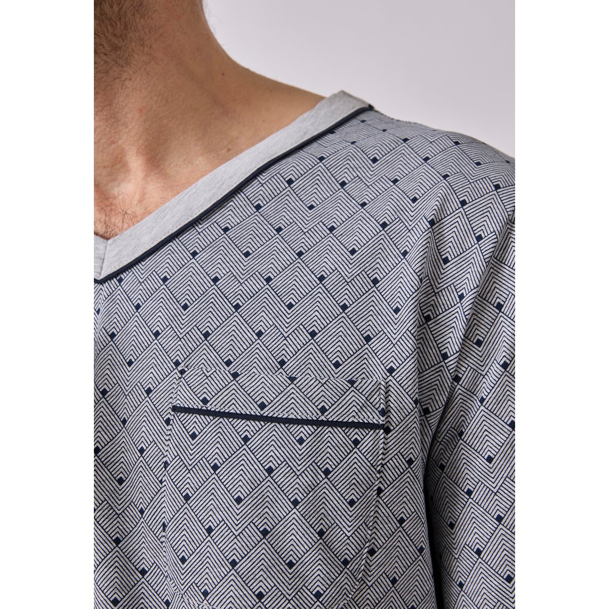 Pyjama forme jogging gris graphique, DAMART