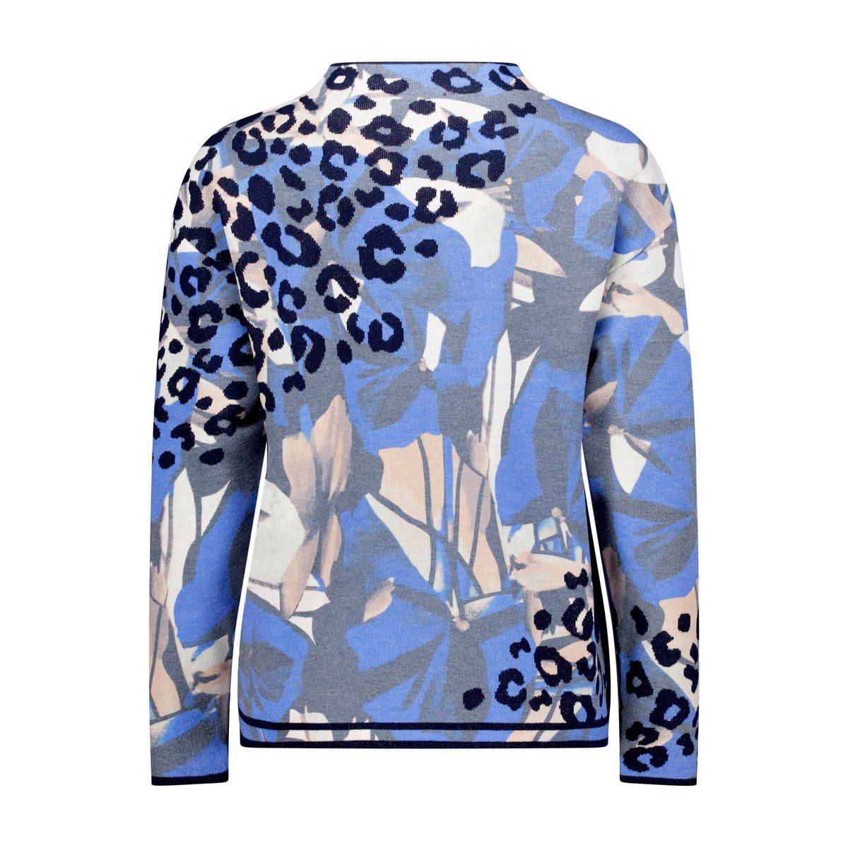 Pull-over en maille à imprimé bleu/beige, BETTY BARCLAY