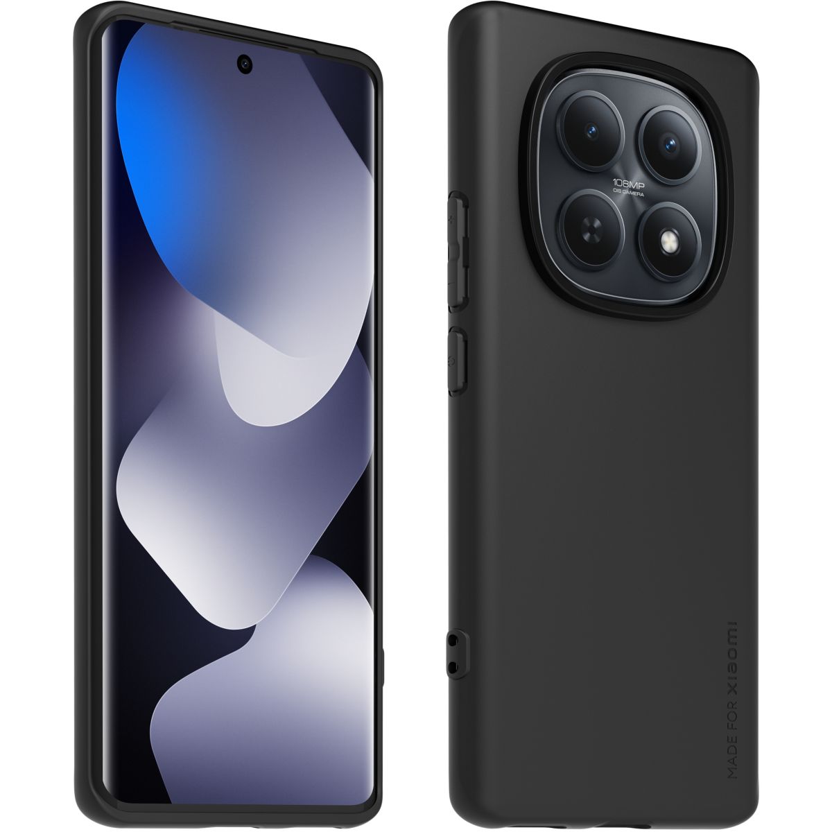 Coque Redmi Note 15 4G/5G Noir couleur unique, MADE FOR XIAOMI
