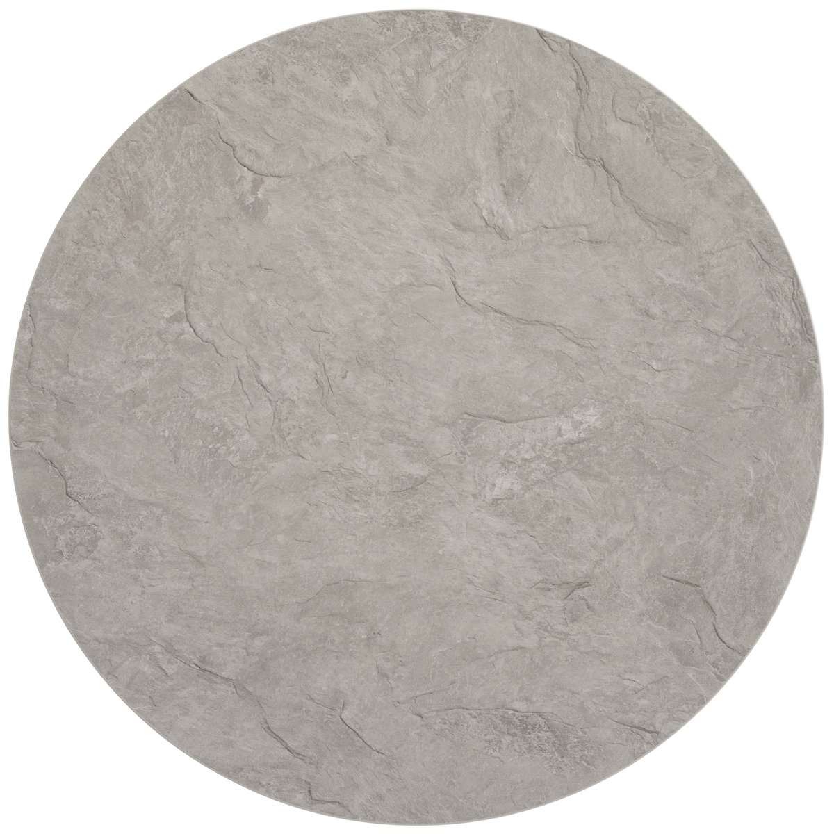 Table haute ronde 60 cm en aggloméré avec revêtement mélaminé, RIVOLI couleur : noir - béton gris clair, OVIALA