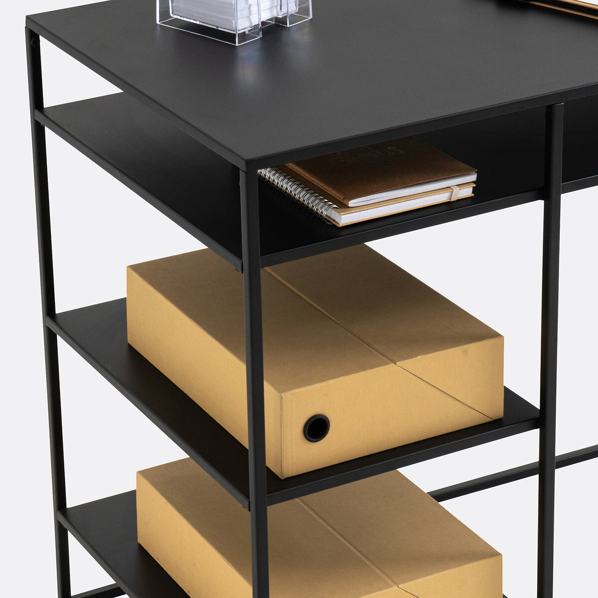 Bureau en métal acier, Miva noir, LA REDOUTE INTERIEURS