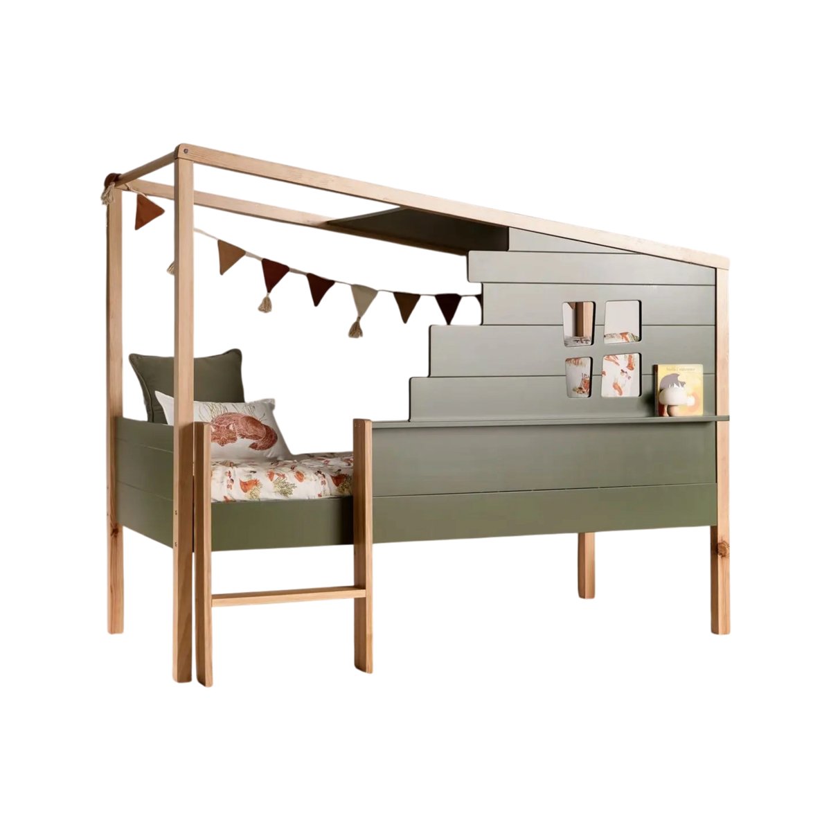 Lit cabane en bois Sylven vert, CAMIF
