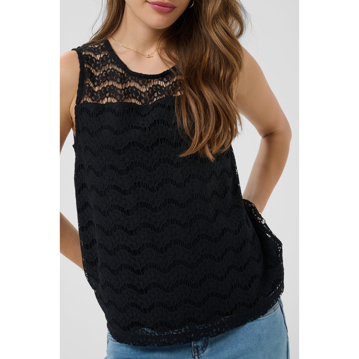 Blouse sans manches noir pitch black, CREAM