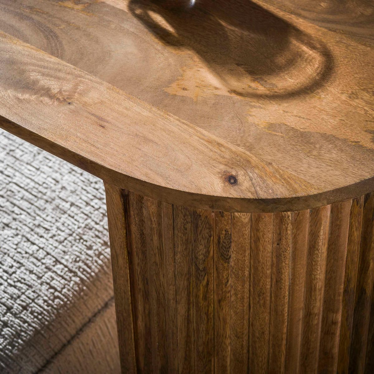 Table d'appoint en bois rainuré pour ordinateur DELHI beige, PIER IMPORT