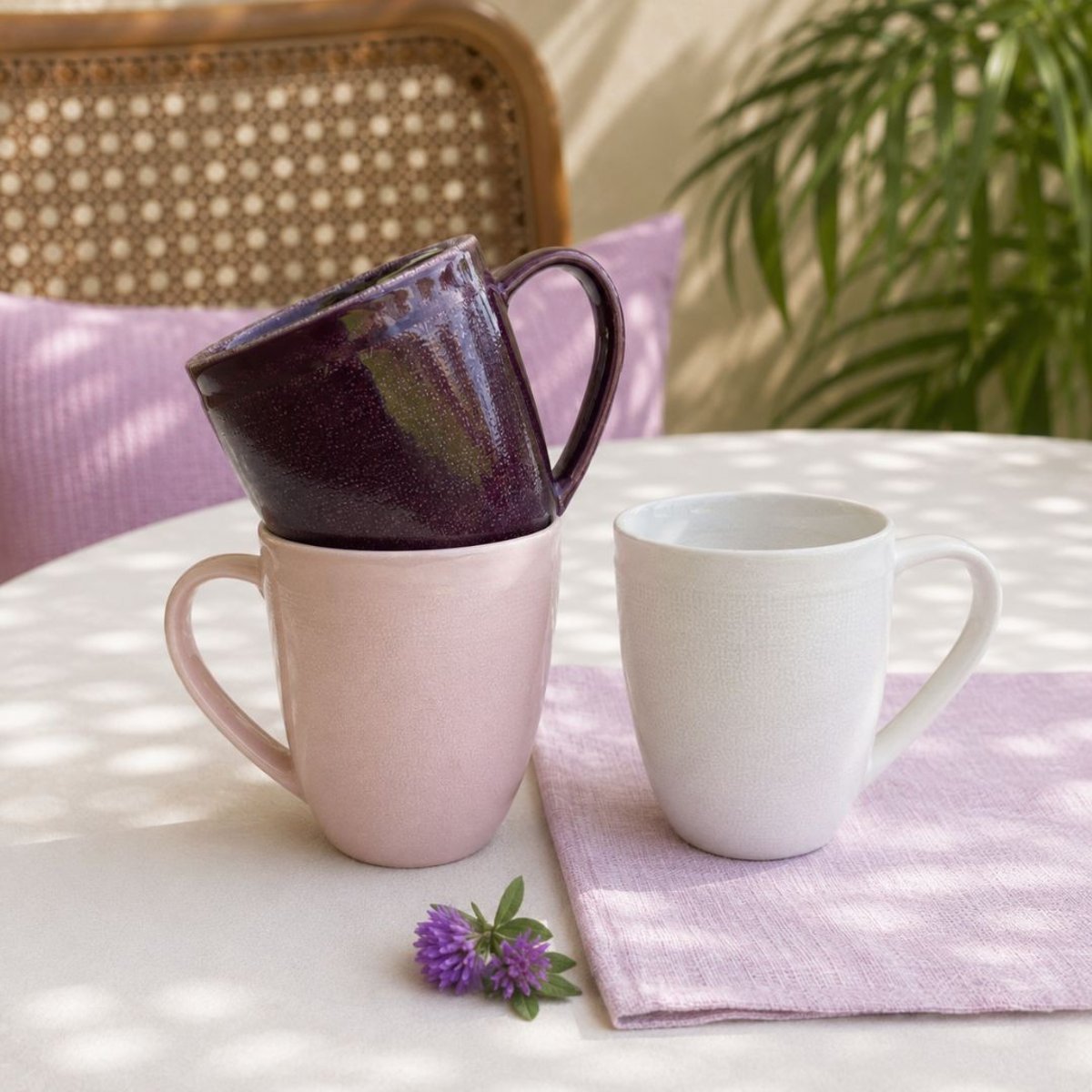 Lot de 6 mugs, TERRA rose, ARTIME