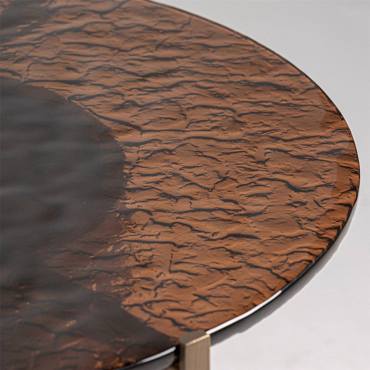 Table basse art déco en eucalyptus et pierre marron bois naturel et blanc pierre, RECOLLECTION