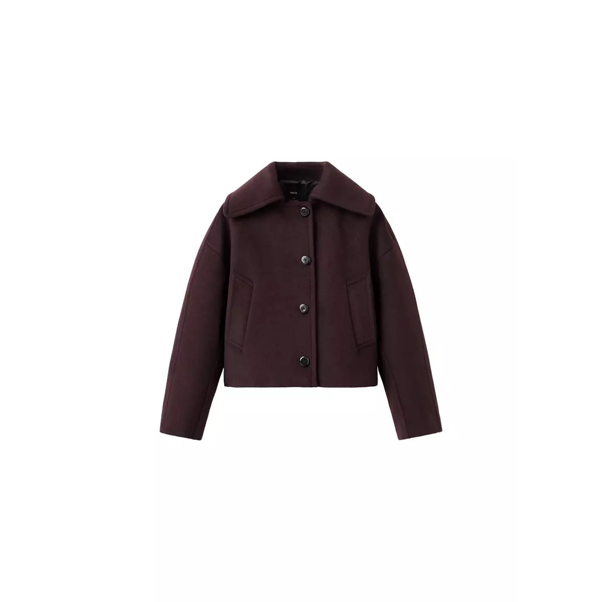 Veste laine col classique grenat, MANGO